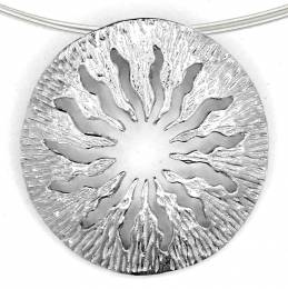 Handmade Silver Necklace Sun