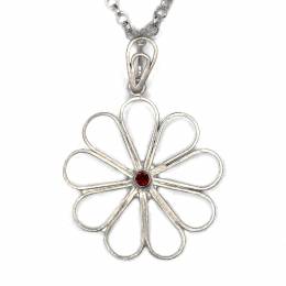 Handmade Silver Necklace Rosette