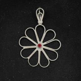 Handmade Silver Necklace Rosette