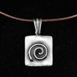 Handmade Silver Necklace Spiral