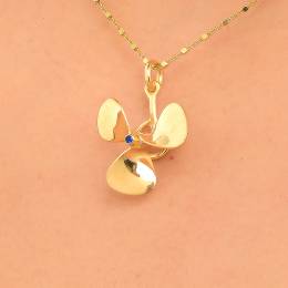 Handmade Goldplated Silver Necklace Propeller