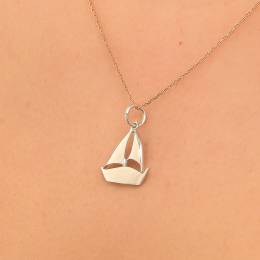 Handmade Silver Necklace Sailing Boat