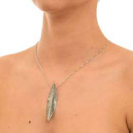 Handmade Silver Necklace Olive Leaf